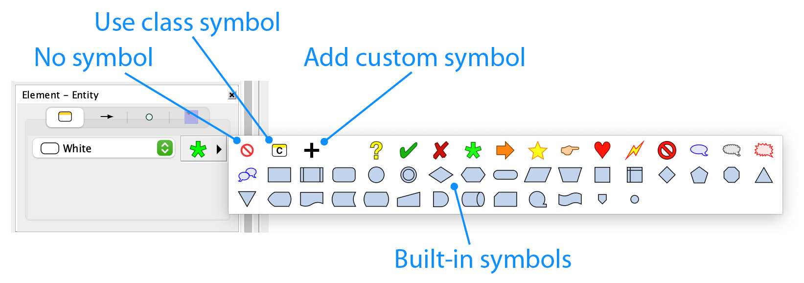 Element Inspector - Entity Tab - Symbol Menu