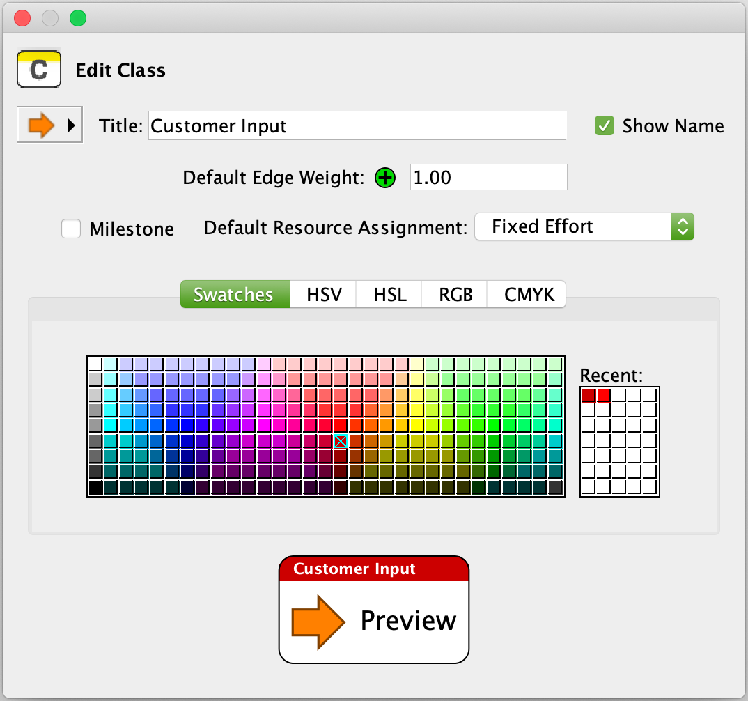 The Edit Class Dialog