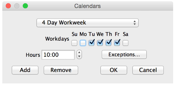 Project Management Work Calendar