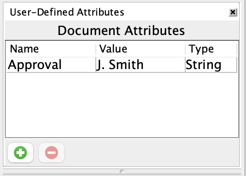User-Defined Attributes Inspector, no selection