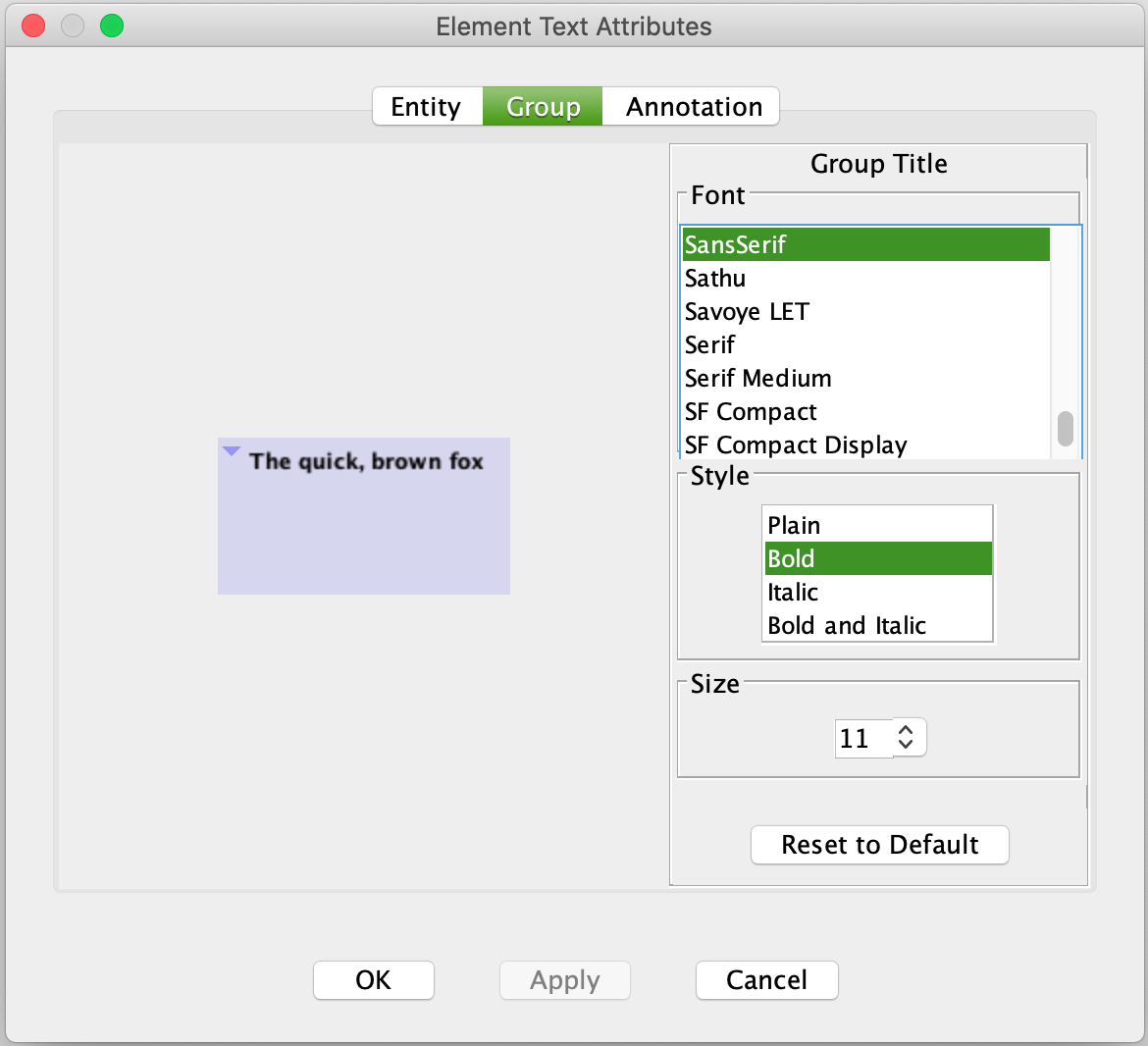 Group Text Attributes